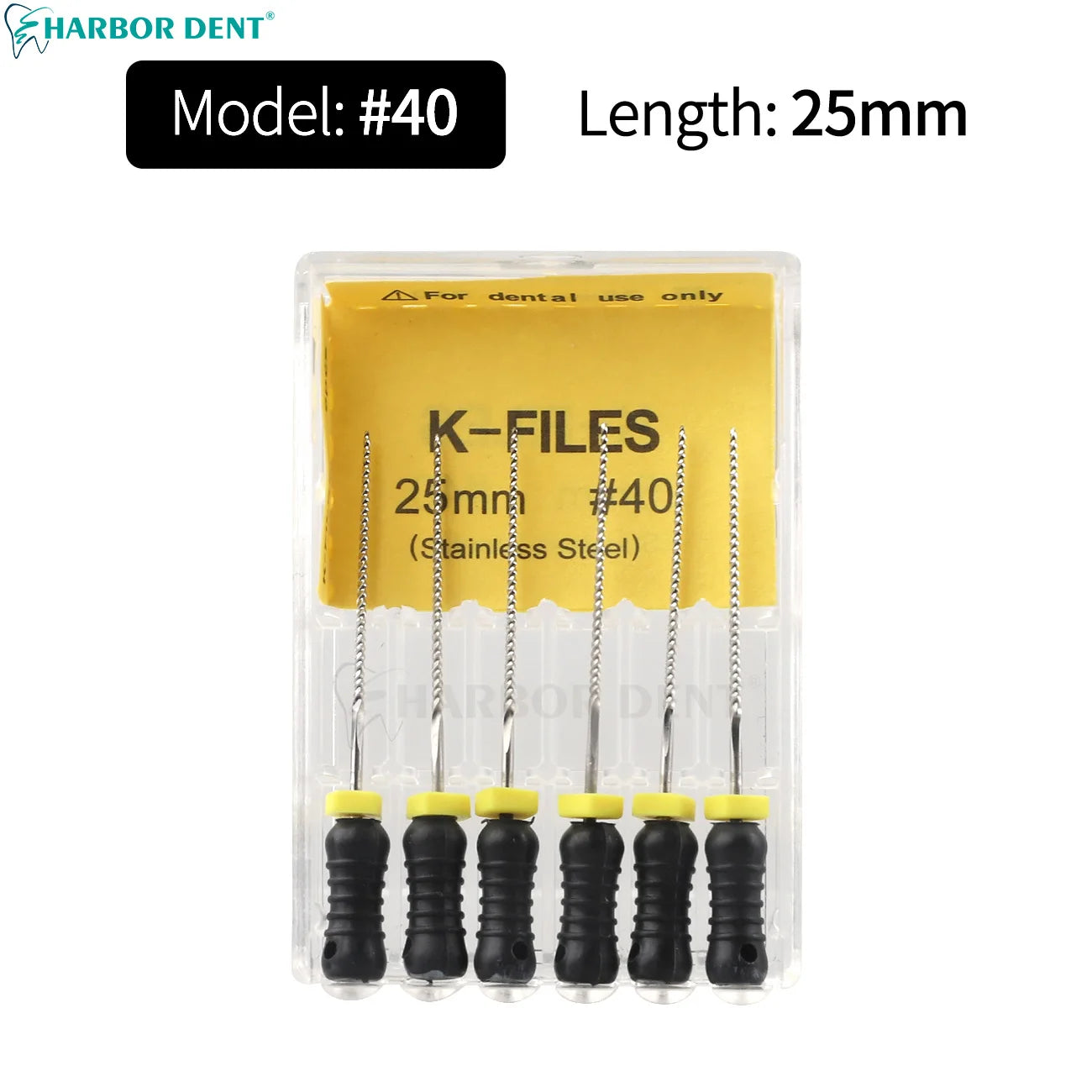 UKDENT Dental Hand Use K-Files 21/25MM Stainless Steel Endodontic Root Canal Files Dentistry Instruments 6Pcs/Pack