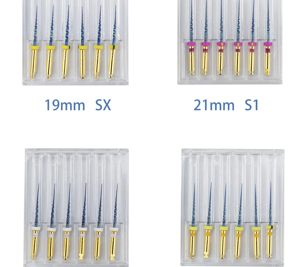 UKDENT 6pcs/Box Dental Heat Activated Canal Root Files SX-F3 21mm 25mm Dentist Tools Can Bend for Preparing Root Canal Treatment