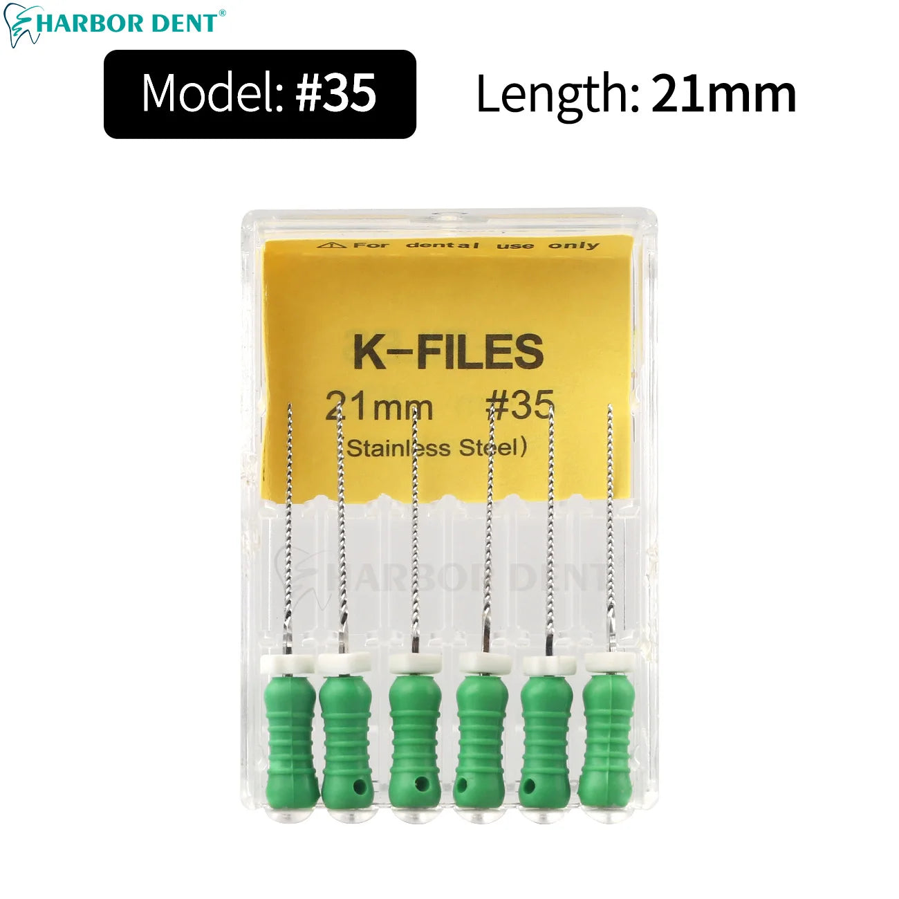 UKDENT Dental Hand Use K-Files 21/25MM Stainless Steel Endodontic Root Canal Files Dentistry Instruments 6Pcs/Pack