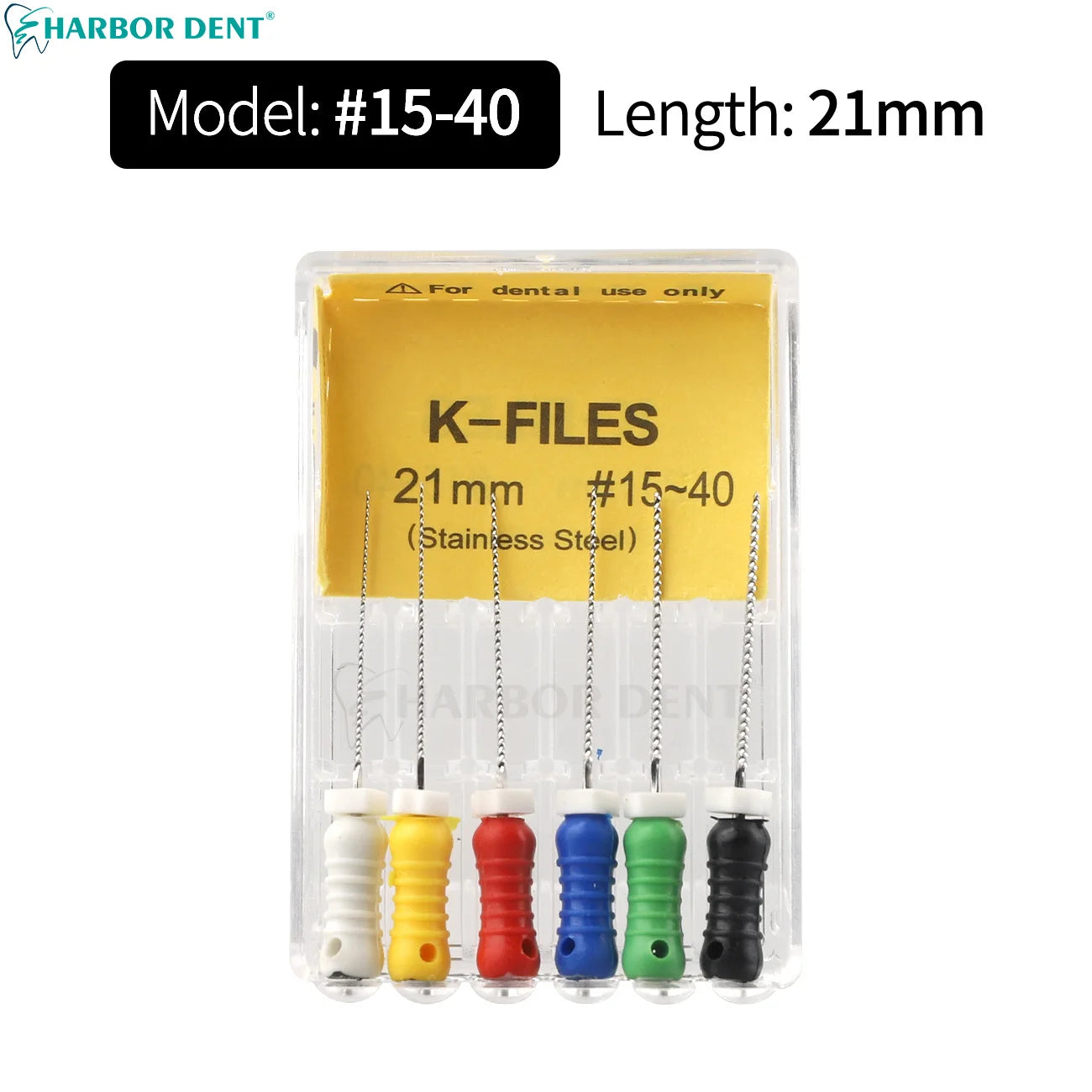 UKDENT Dental Hand Use K-Files 21/25MM Stainless Steel Endodontic Root Canal Files Dentistry Instruments 6Pcs/Pack