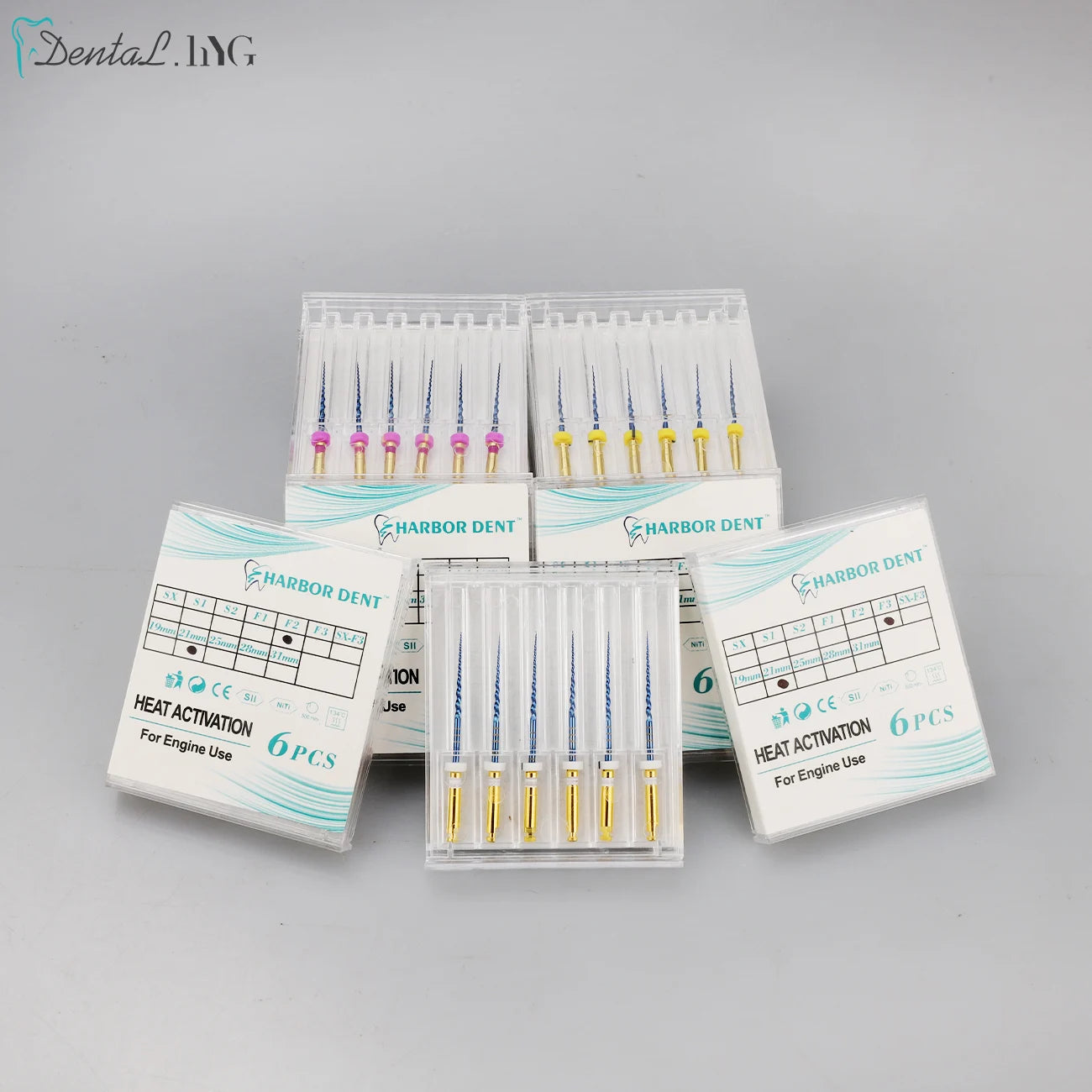 UKDENT 6pcs/Box Dental Heat Activated Canal Root Files SX-F3 21mm 25mm Dentist Tools Can Bend for Preparing Root Canal Treatment