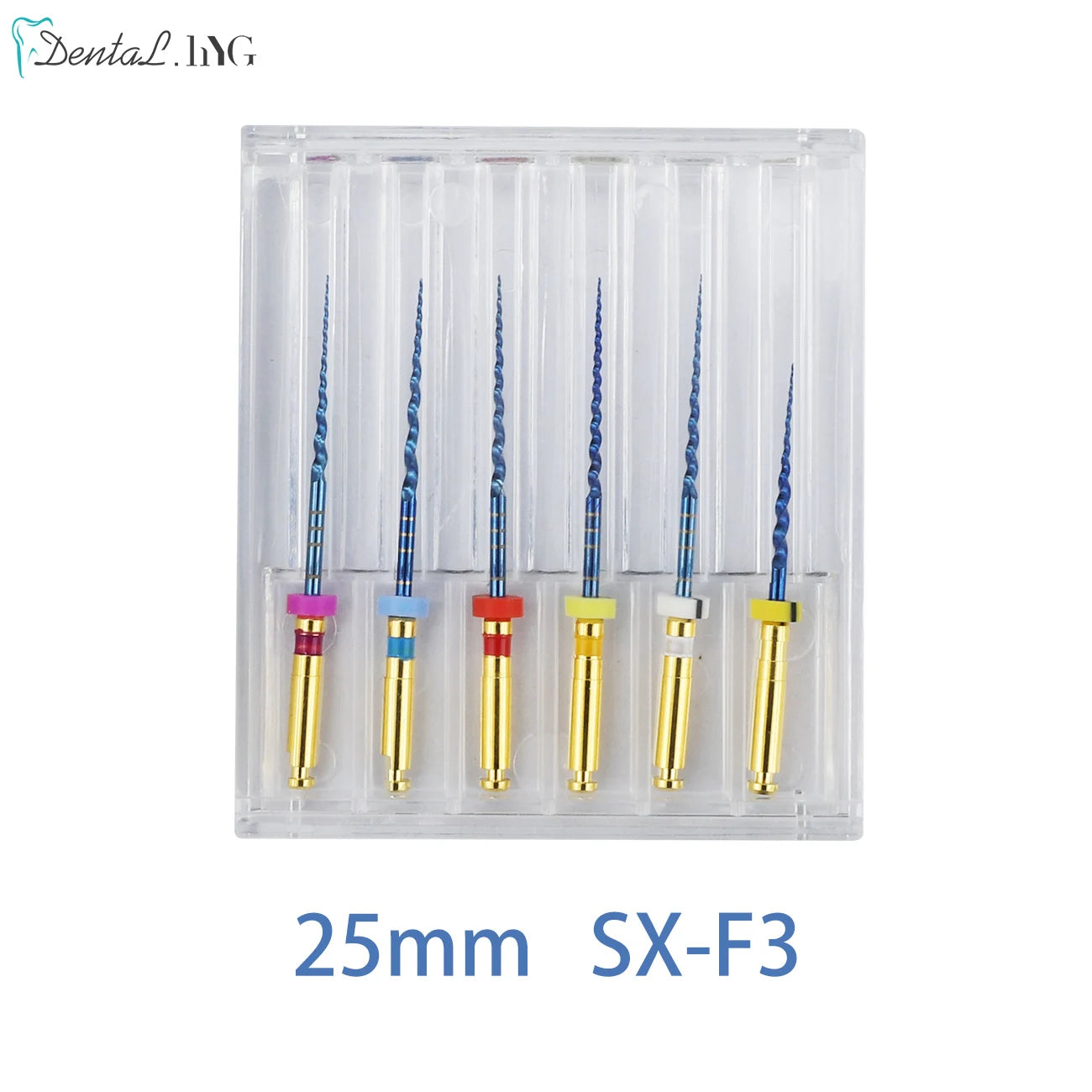 UKDENT 6pcs/Box Dental Heat Activated Canal Root Files SX-F3 21mm 25mm Dentist Tools Can Bend for Preparing Root Canal Treatment
