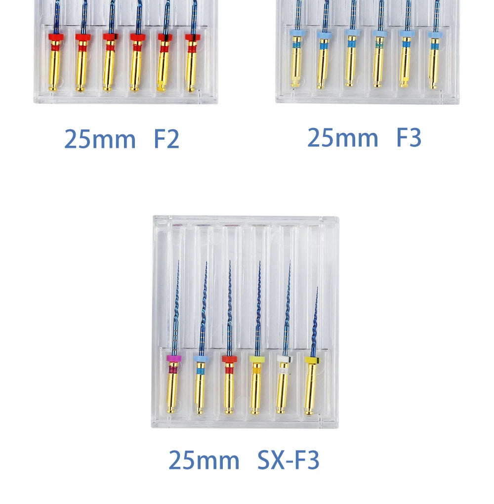 UKDENT 5PACKs Dental Heat Activated Canal Root Files SX-F3 21mm 25mm Dentist Tools Can Bend for Preparing Root Canal Treatment