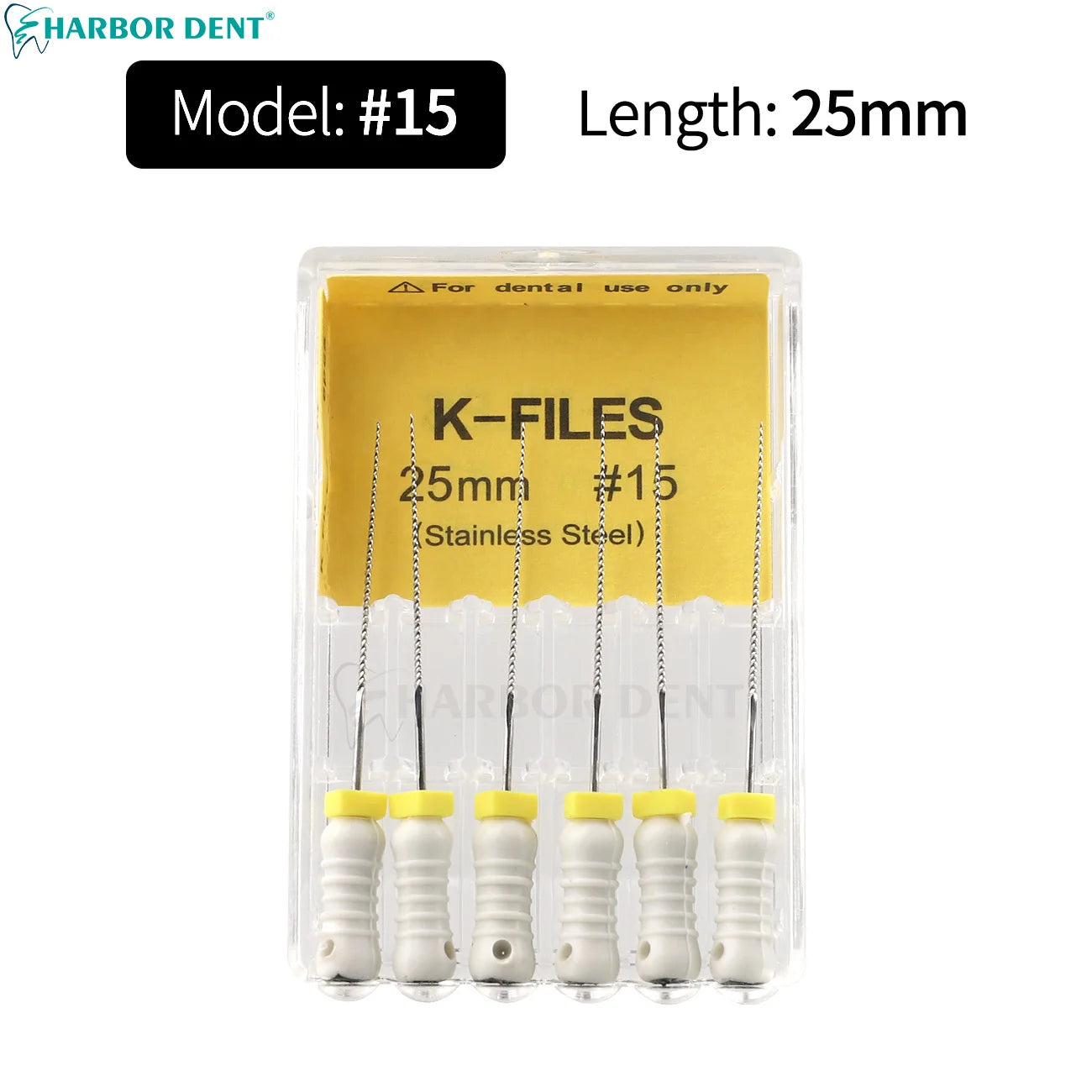 UKDENT Dental Hand Use K-Files 21/25MM Stainless Steel Endodontic Root Canal Files Dentistry Instruments 6Pcs/Pack