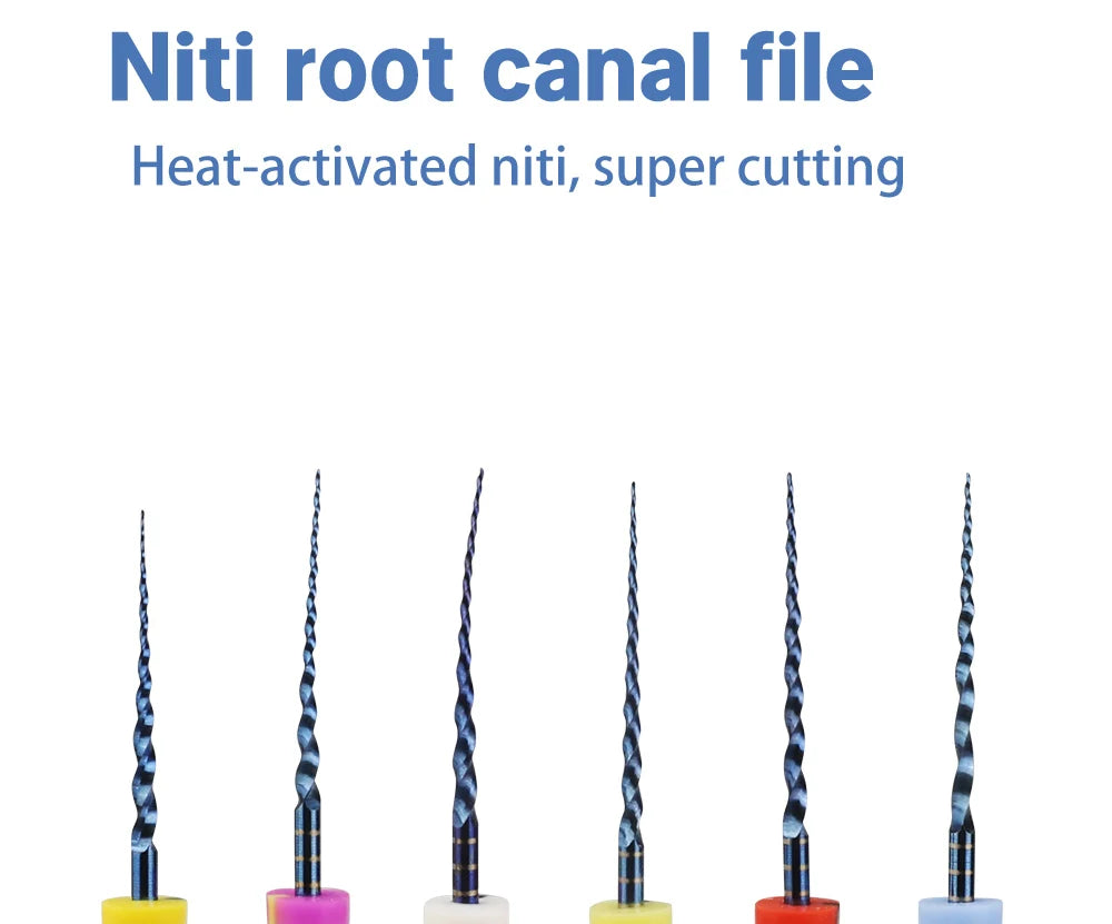 UKDENT 6pcs/Box Dental Heat Activated Canal Root Files SX-F3 21mm 25mm Dentist Tools Can Bend for Preparing Root Canal Treatment