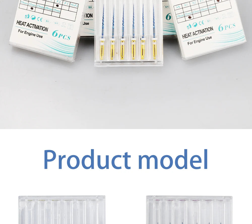 UKDENT 6pcs/Box Dental Heat Activated Canal Root Files SX-F3 21mm 25mm Dentist Tools Can Bend for Preparing Root Canal Treatment