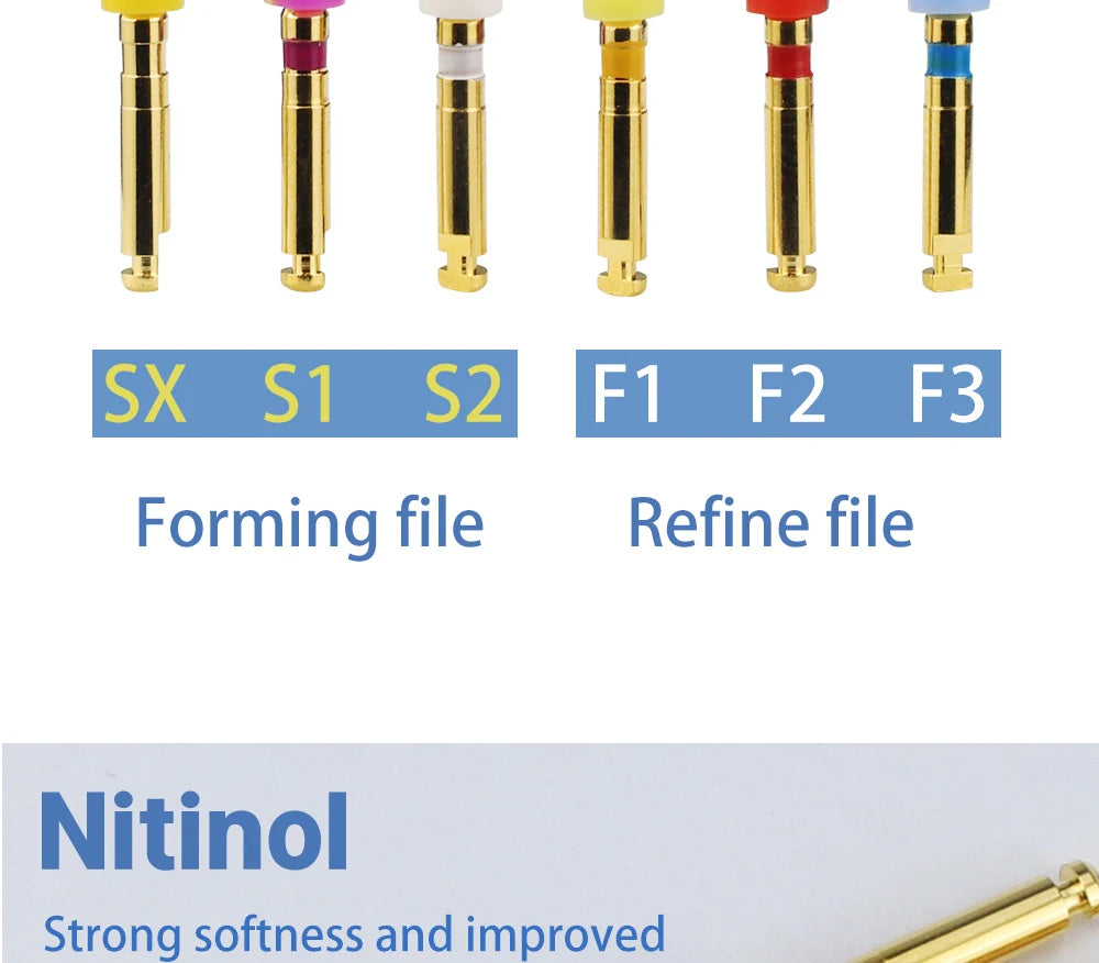 UKDENT 5PACKs Dental Heat Activated Canal Root Files SX-F3 21mm 25mm Dentist Tools Can Bend for Preparing Root Canal Treatment