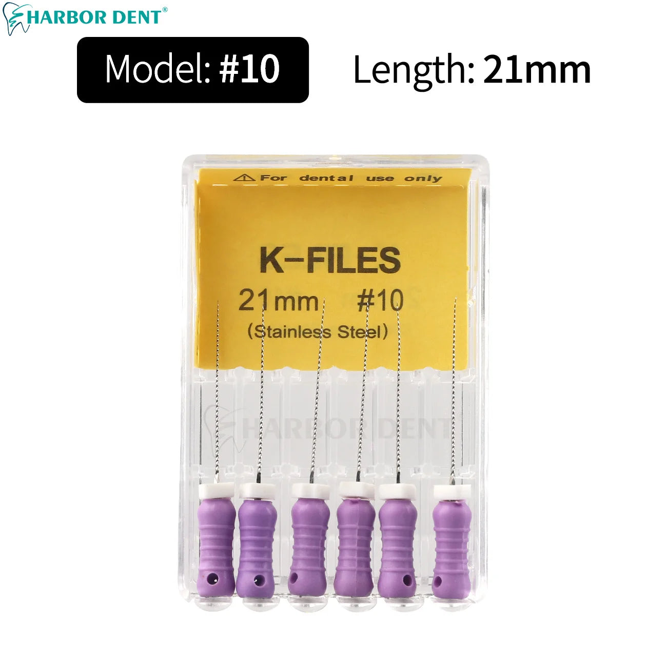 UKDENT Dental Hand Use K-Files 21/25MM Stainless Steel Endodontic Root Canal Files Dentistry Instruments 6Pcs/Pack