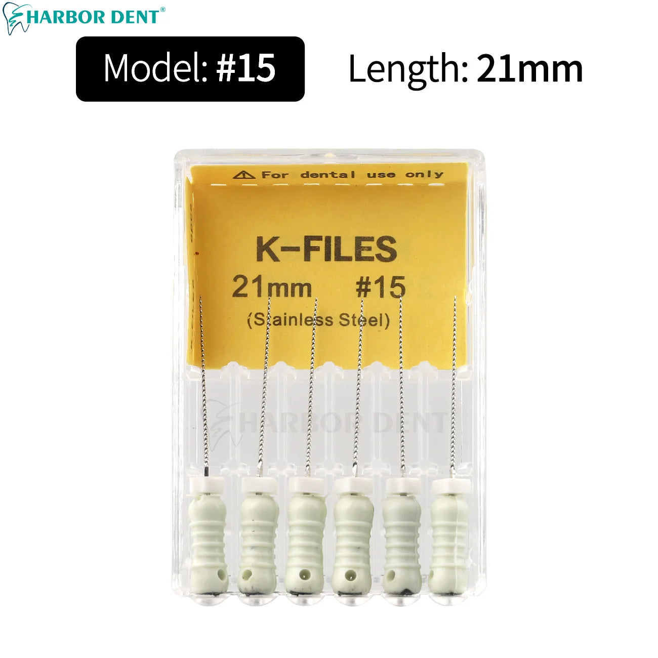 UKDENT Dental Hand Use K-Files 21/25MM Stainless Steel Endodontic Root Canal Files Dentistry Instruments 6Pcs/Pack