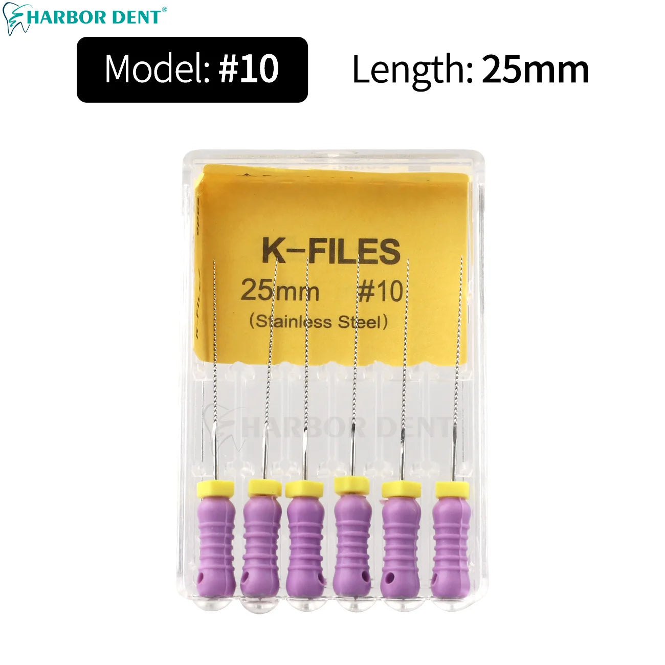 UKDENT Dental Hand Use K-Files 21/25MM Stainless Steel Endodontic Root Canal Files Dentistry Instruments 6Pcs/Pack