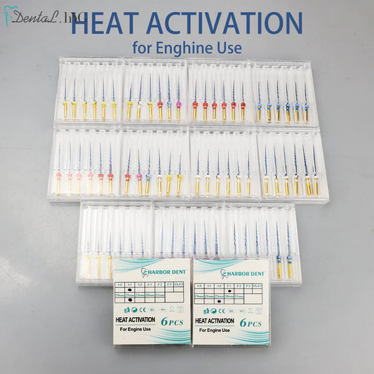 UKDENT 6pcs/Box Dental Heat Activated Canal Root Files SX-F3 21mm 25mm Dentist Tools Can Bend for Preparing Root Canal Treatment